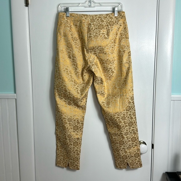 NWT Frances Valentine Gold Floral Jacquard Petrie Pant Size 4 - Picture 7 of 14